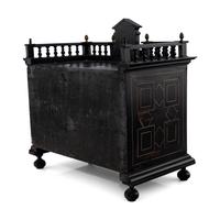 A Dutch Ebonized and Tortoise-Shell Veneered Jewelry Cabinet