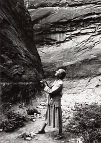 A group of five photographs ( O'Keeffe in the Canyon Under the Lake , 1964 (printed 1985); O'Keeffe Standing in Cavern , 1964 (printed 1984) Georgia O'Keeffe in Twilight Canyon , 1964 (printed 1985); Georgia O'Keeffe Photographing the Chama River , 1961 (printed 1984); O'Keeffe Sketching in Glen Canyon , 1961 (printed 1985))