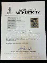 An Exceptional Mickey Mantle Signed Autograph Photograph Inscribed 536 HRs (Beckett Authentication Services 10 Auto Grade),