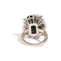 GREEN TOURMALINE AND DIAMOND RING