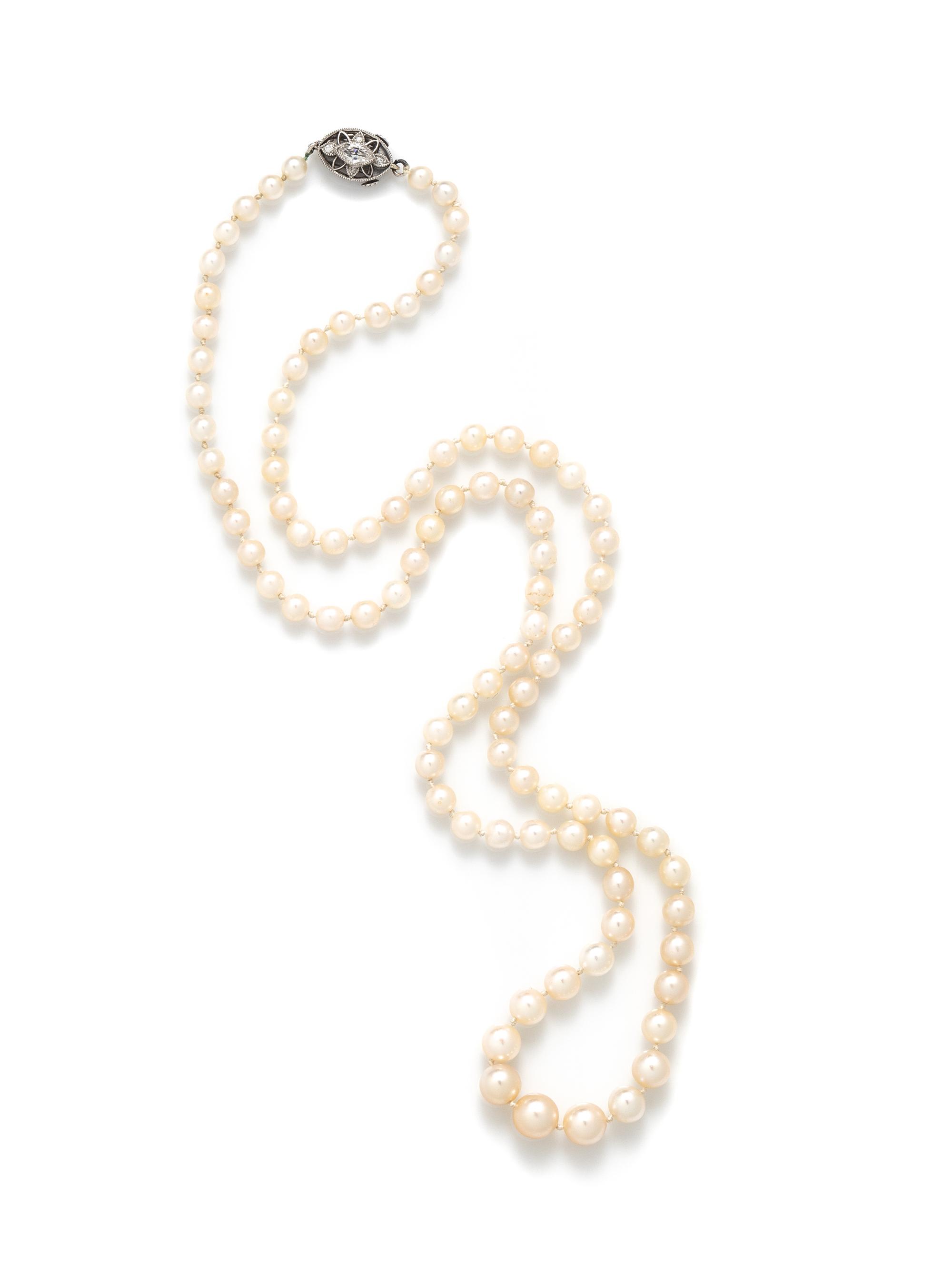 ANTIQUE, NATURAL PEARL NECKLACE