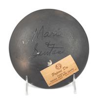 Blackware Pottery Plate, Repeating Feathers