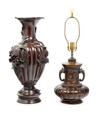 Five Japanese Mixed-Metal Vases