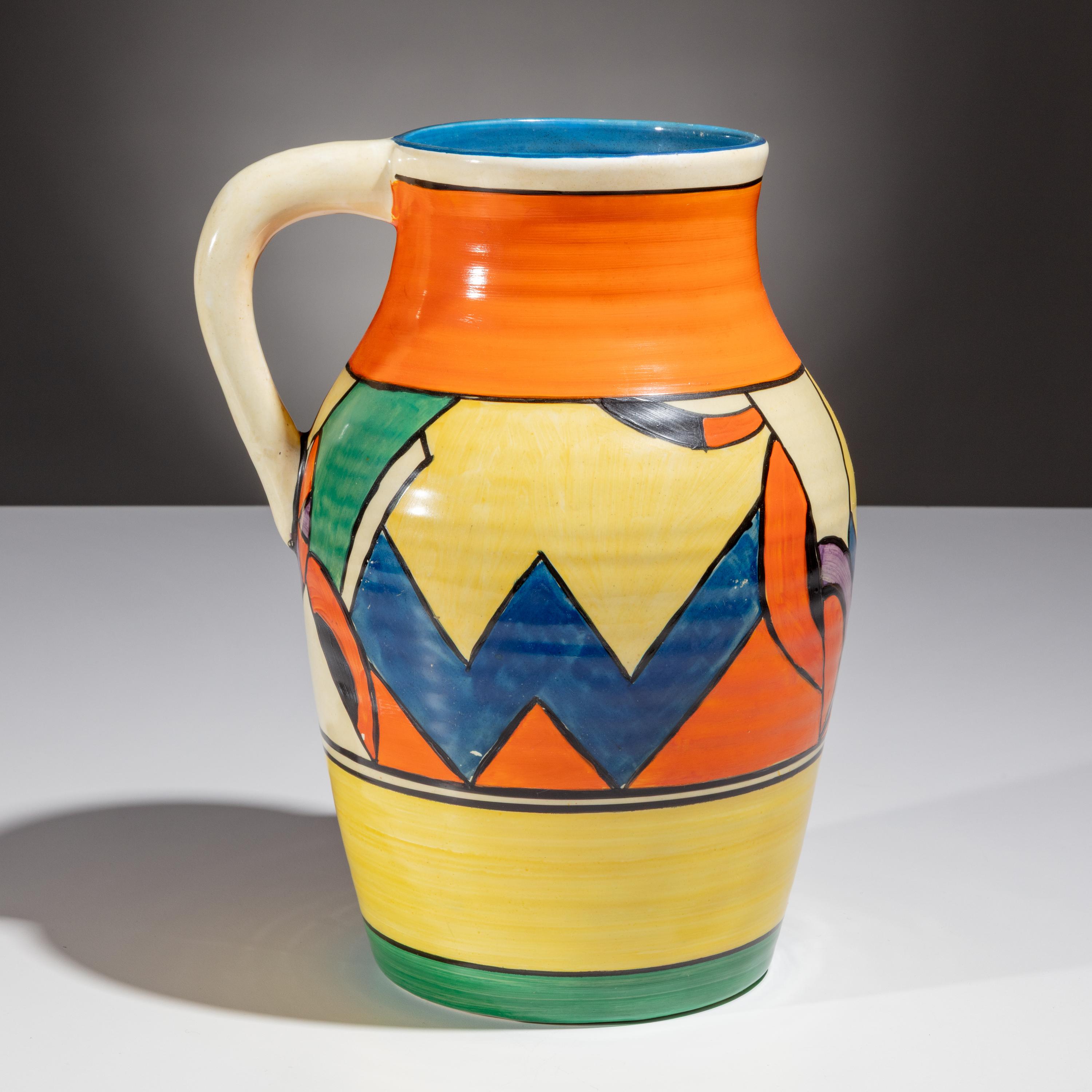 Clarice Cliff (English, 1899–1972) — Blue 'W' Jug