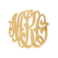 YELLOW GOLD INITIAL BROOCH AND MONOGRAMMED BANGLE