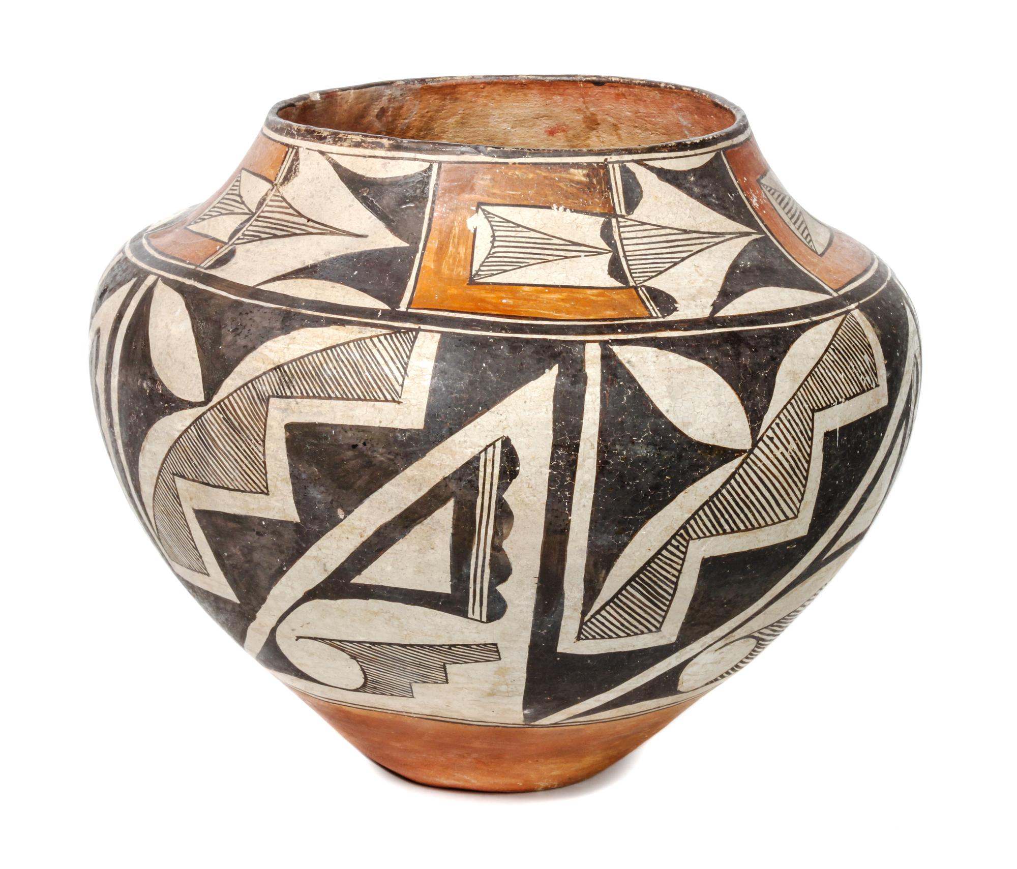 Acoma Polychrome Jar Height 11 1/2 x width 13 inches — Late 19th/Early 20th Century