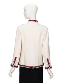 Chanel, Crochet-Trim Cream Tweed Jacket