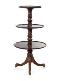 A Regency Mahogany Three-Tier Dumbwaiter