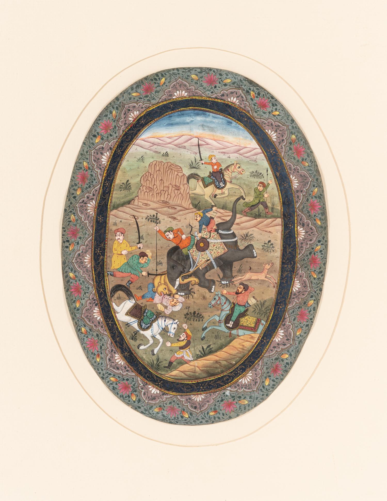 Nine Persian School Miniature Paintings