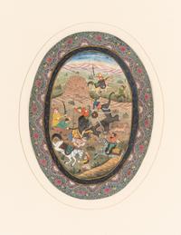 Nine Persian School Miniature Paintings