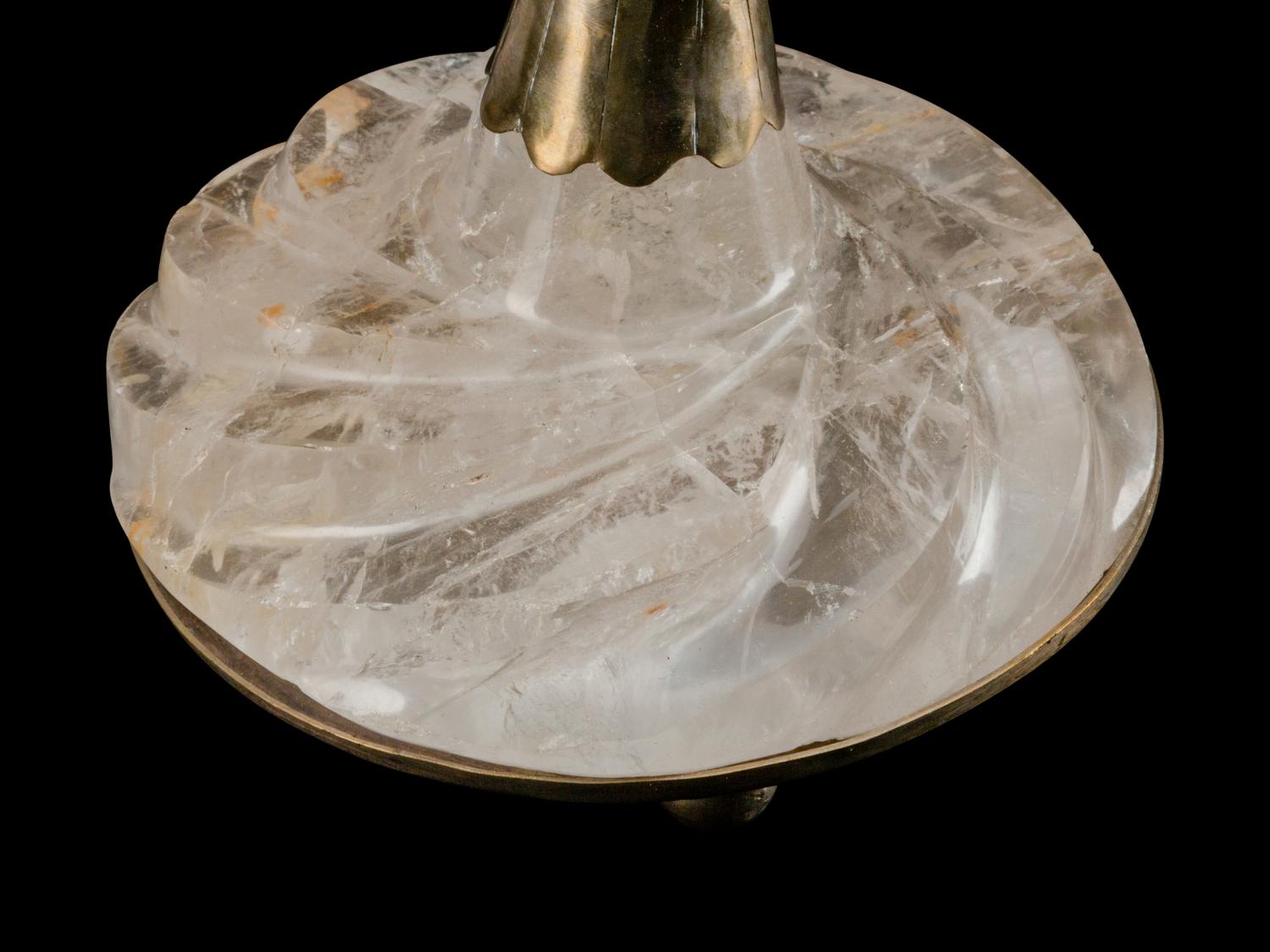 A Set of Four Louis XVI Style Rock Crystal Candlesticks