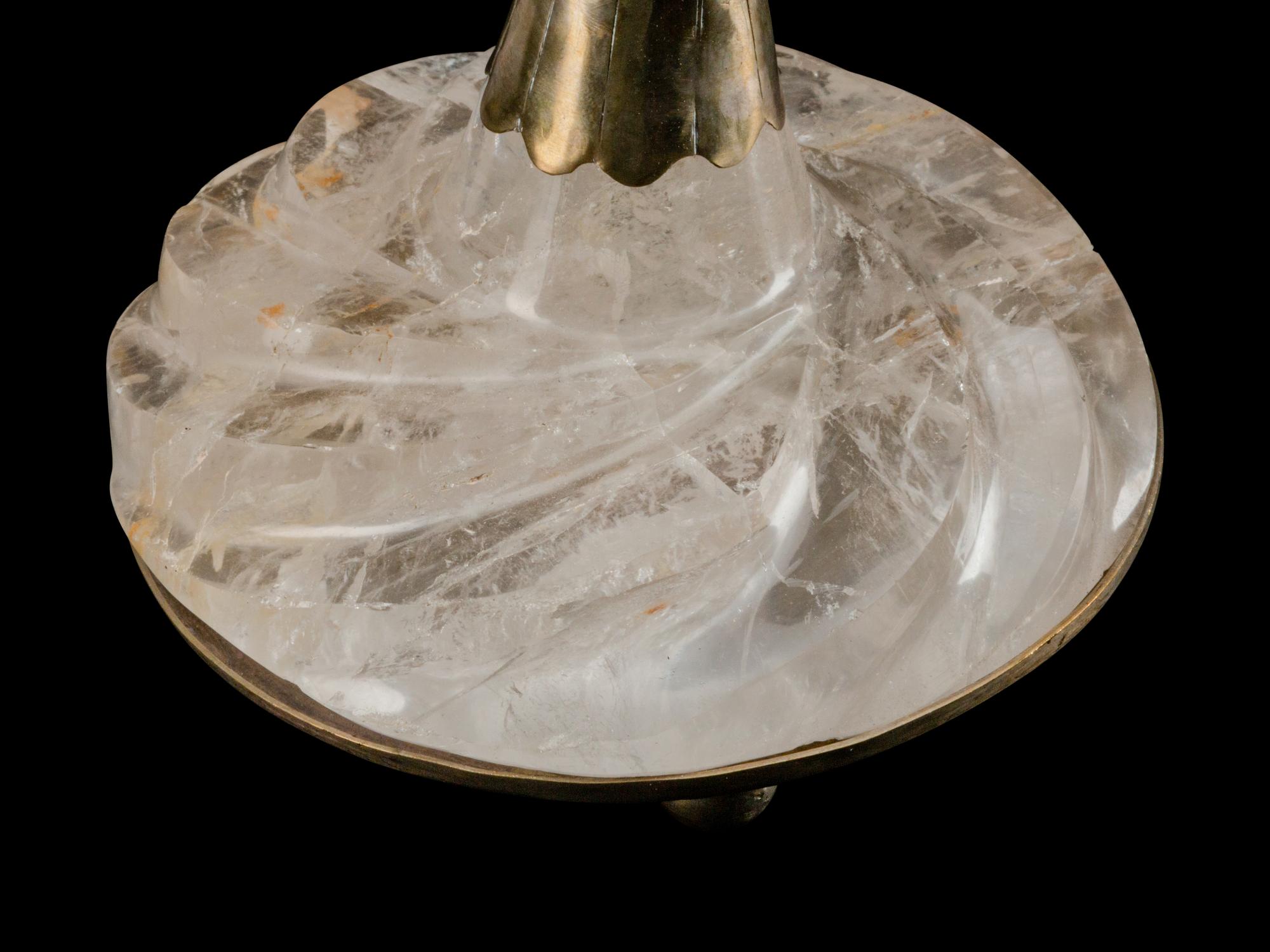A Set of Four Louis XVI Style Rock Crystal Candlesticks