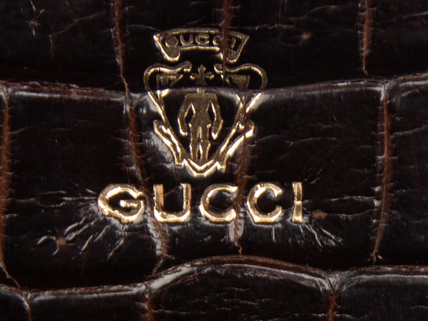 Gucci, Brown Crocodile Briefcase