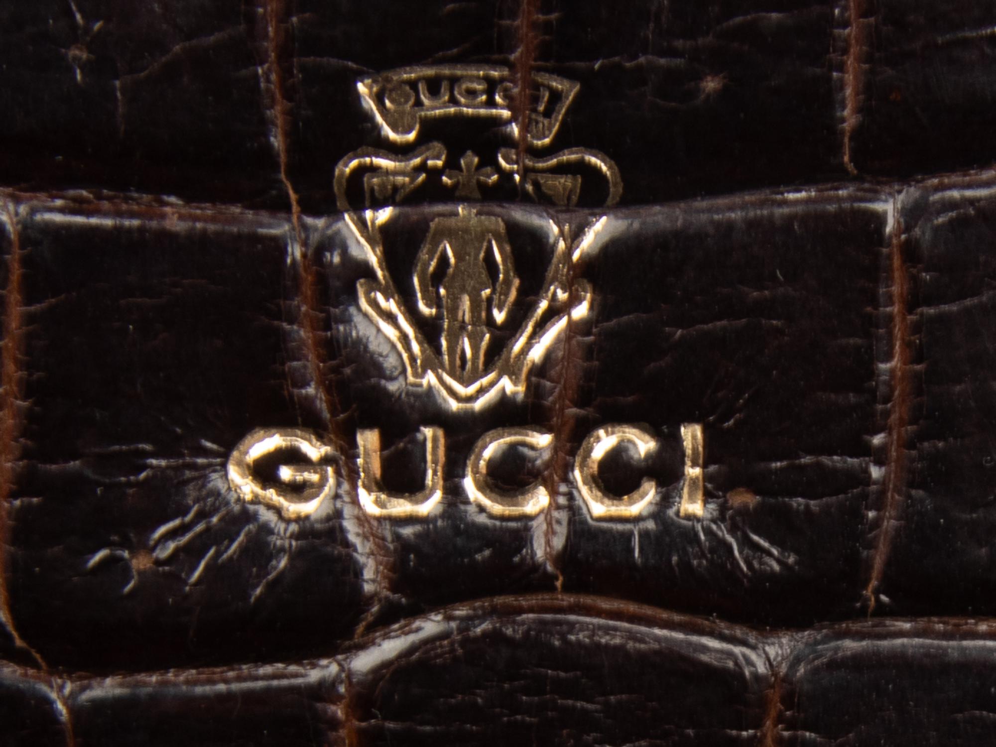 Gucci, Brown Crocodile Briefcase