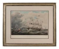 A 1925 lithograph of SS Europe, Pioneer Ship of the Black Ball Line of America after Samuel Walters (British, 1811–1882)