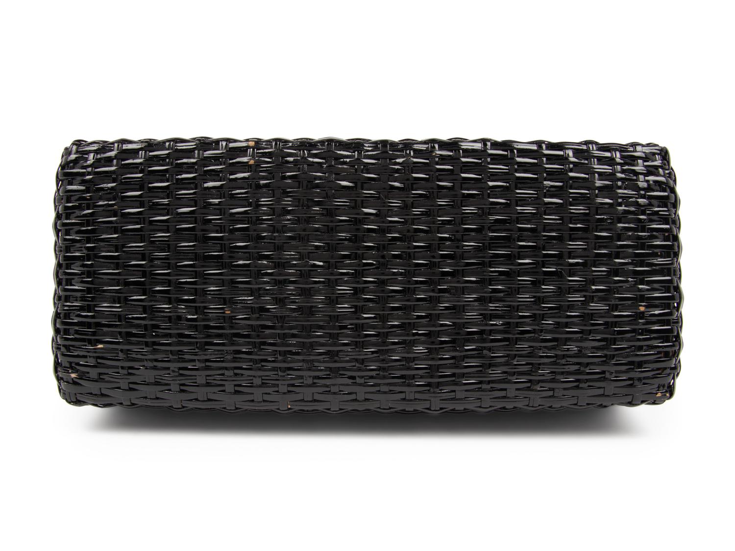 Chanel Black Leather & Basket Weave Bag, 1997-1999