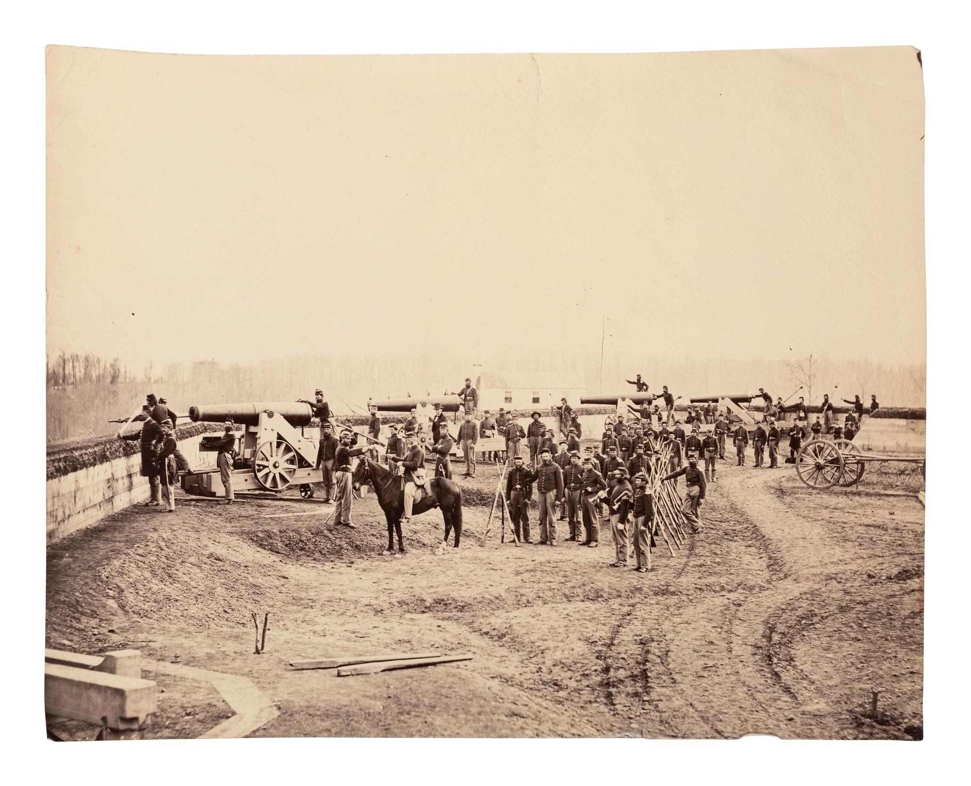 [CIVIL WAR]. [BRADY, Mathew (1822-1896), photographer]. Fort Totten, near Rock Creek Church, Washington . [Washington, DC: Brady & Co., 1862].