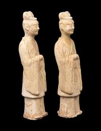 A Pair of Chinese Pottery Figures of Officials