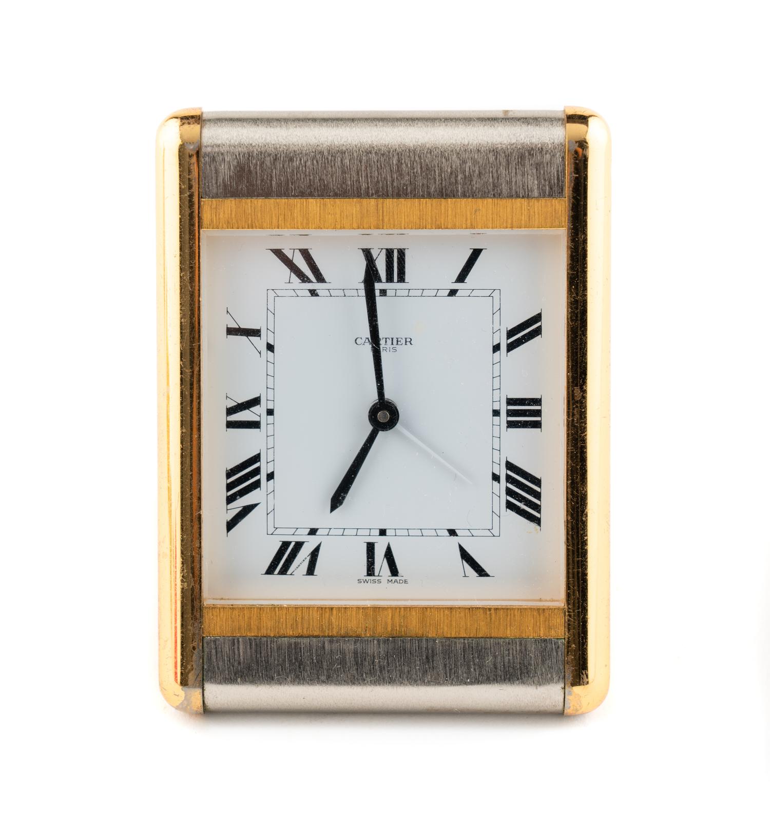 A Group of Tiffany and Cartier Desk Clocks