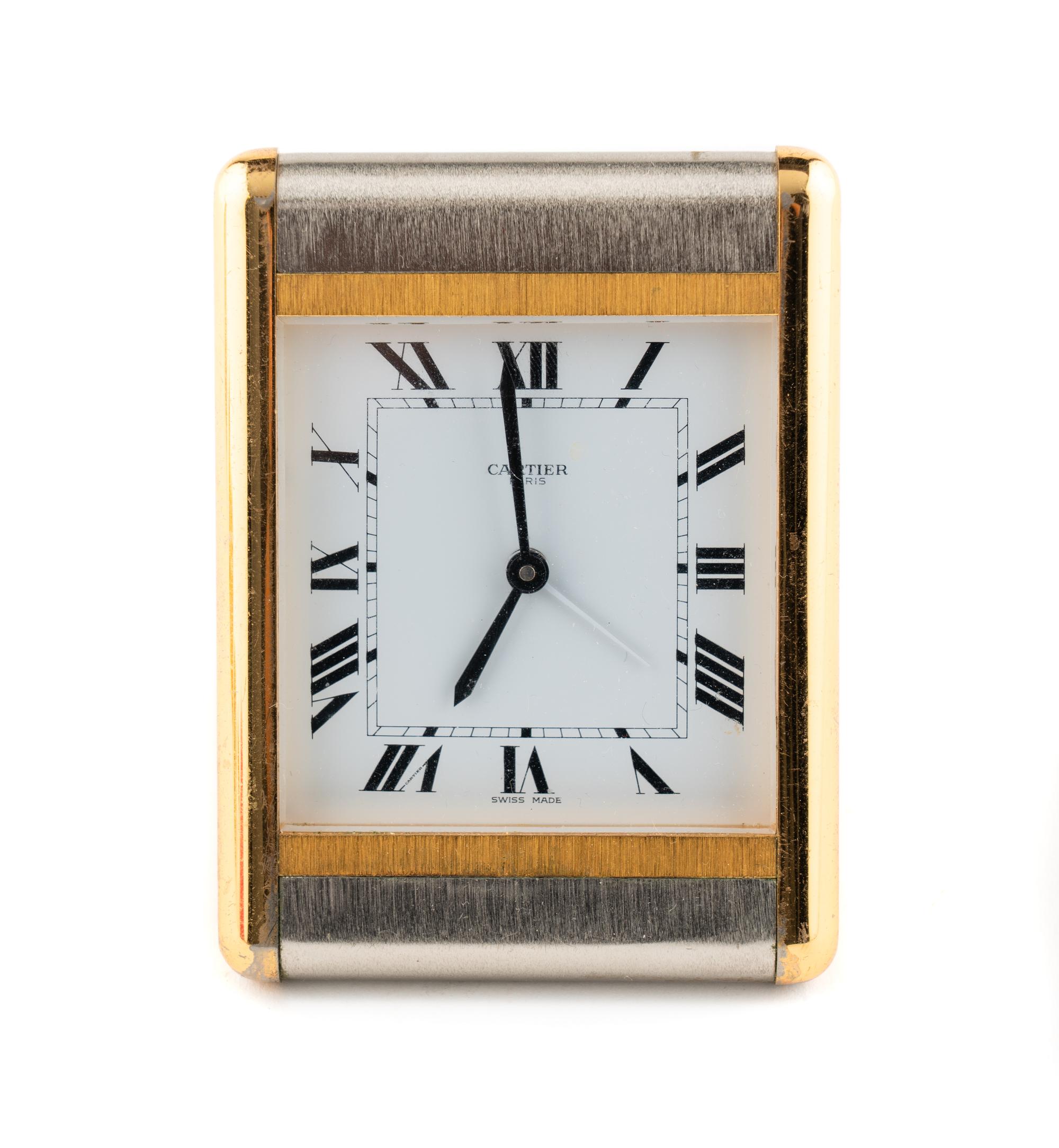 A Group of Tiffany and Cartier Desk Clocks