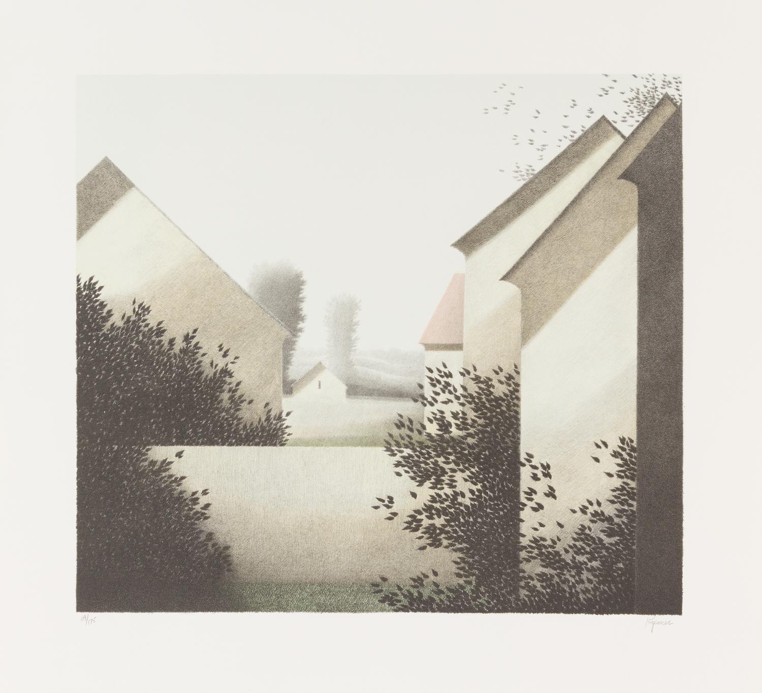 Robert Kipniss, (American, b. 1931), Rooftop Fragments