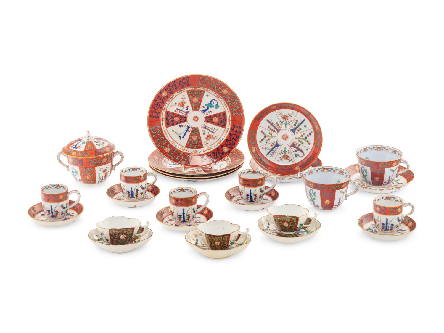 A Collection of Herend Red Dynasty Porcelain Articles