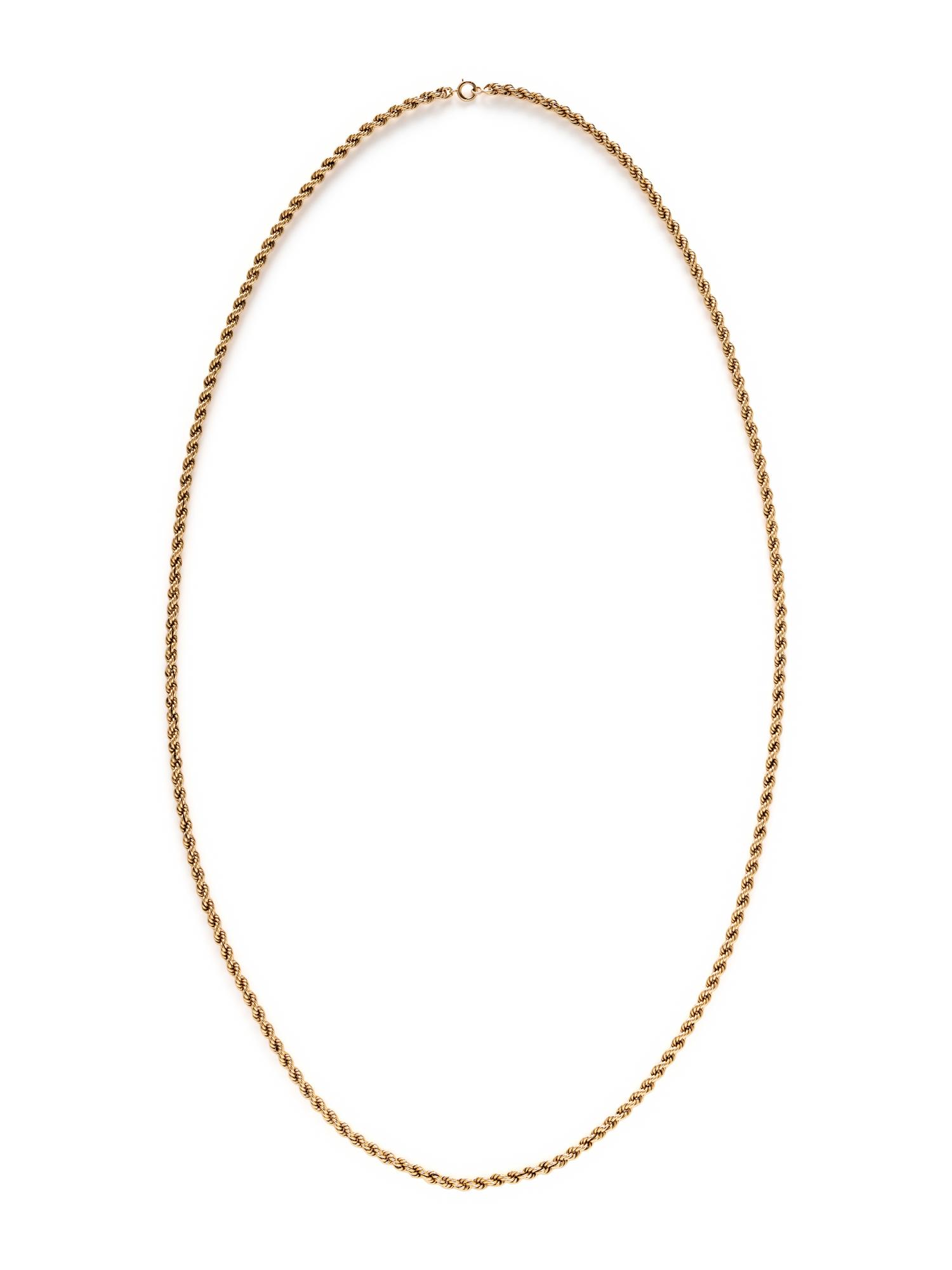 YELLOW GOLD ROPE CHAIN NECKLACE