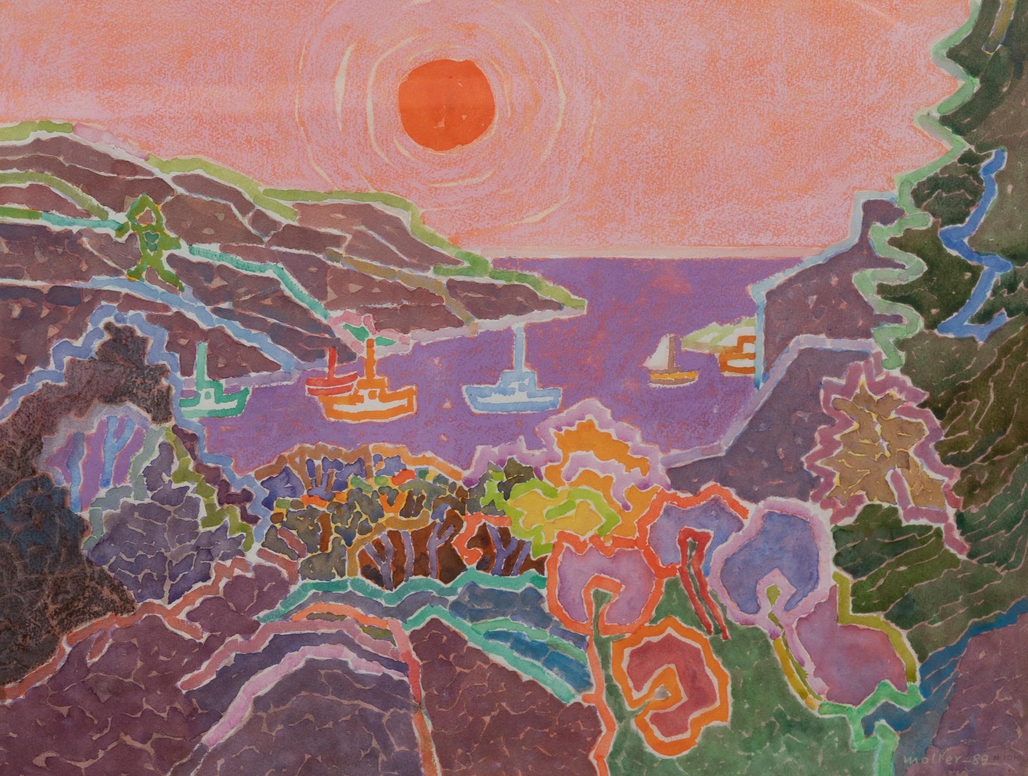 Hans Moller, (American, 1905-2000) — Pink Sky, 1989