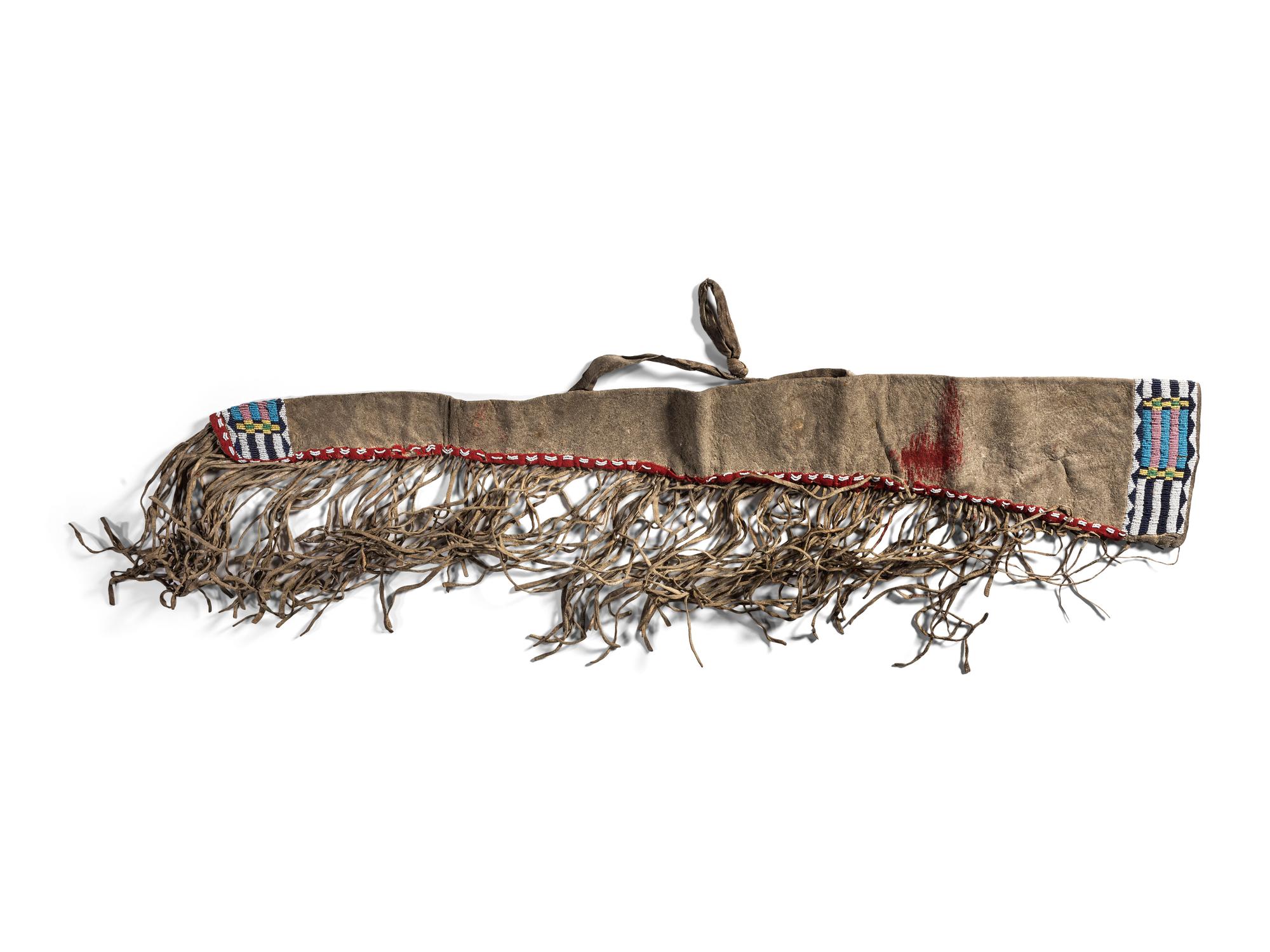 Central Plains Beaded Buffalo Hide Rifle Scabbard