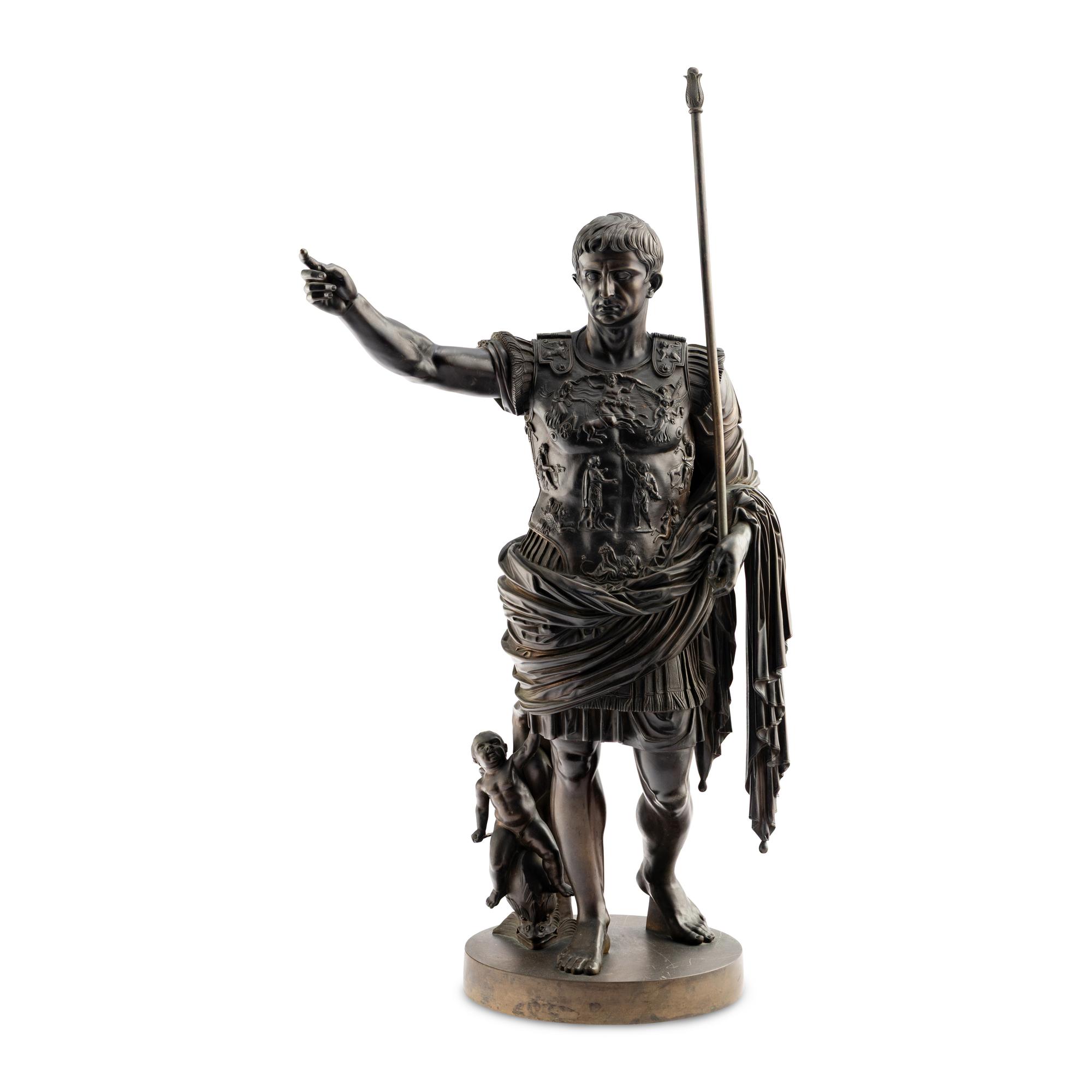An Italian Bronze Model of Augustus of Prima Porta