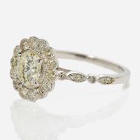 A Diamond and 18K White Gold Ring