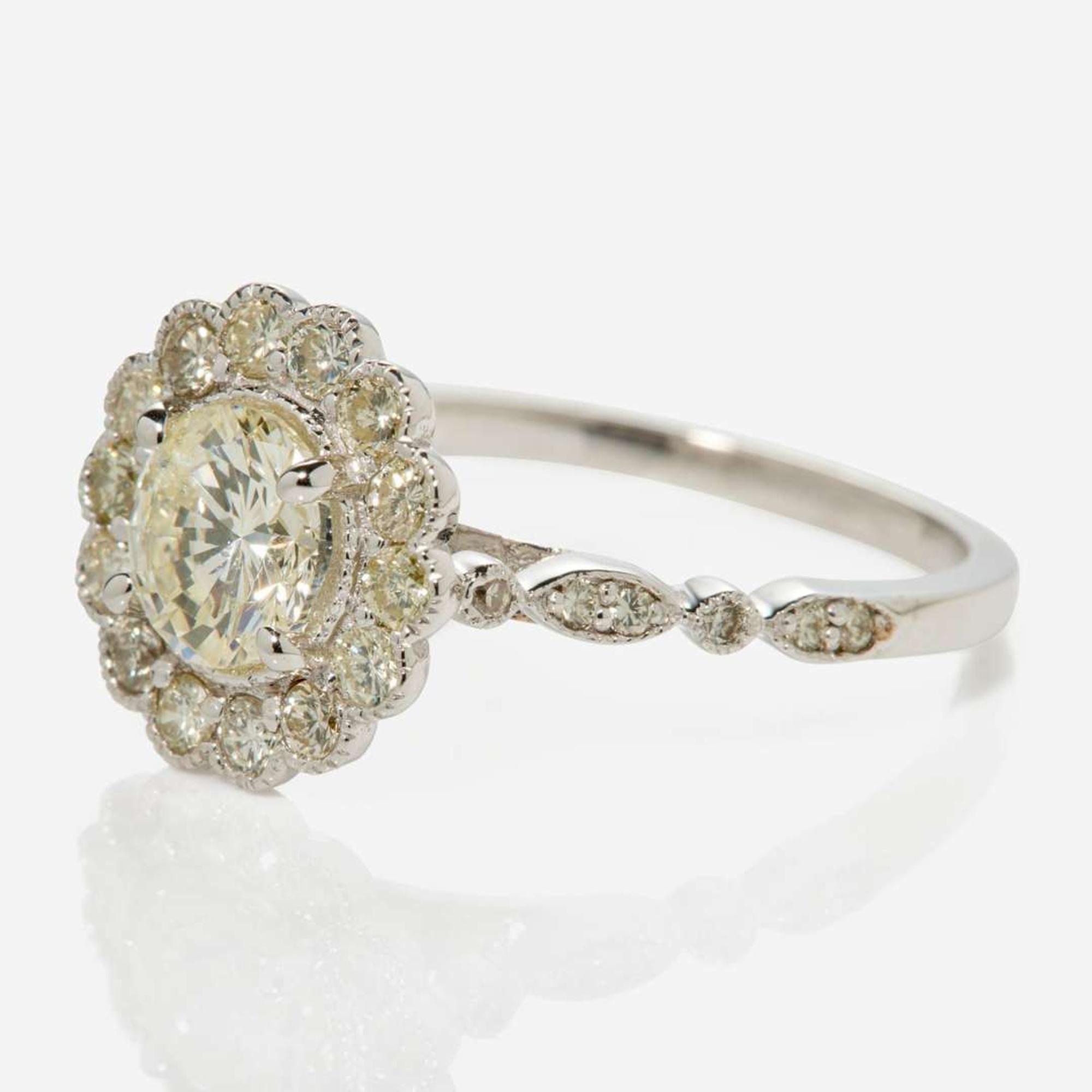 A Diamond and 18K White Gold Ring