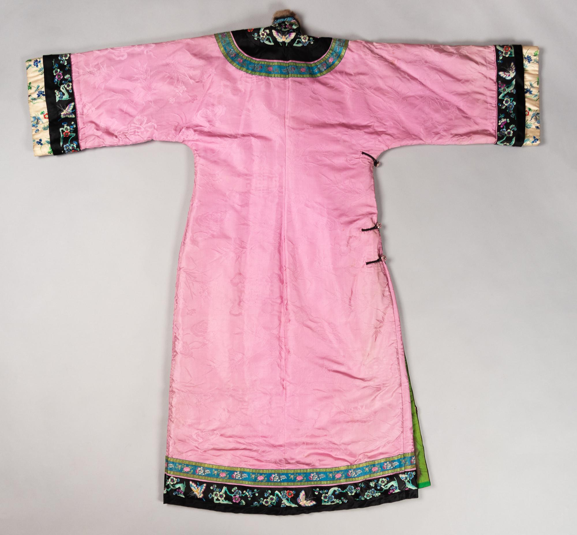 A Fur Lined and Embroidered Silk Ladies' Robe