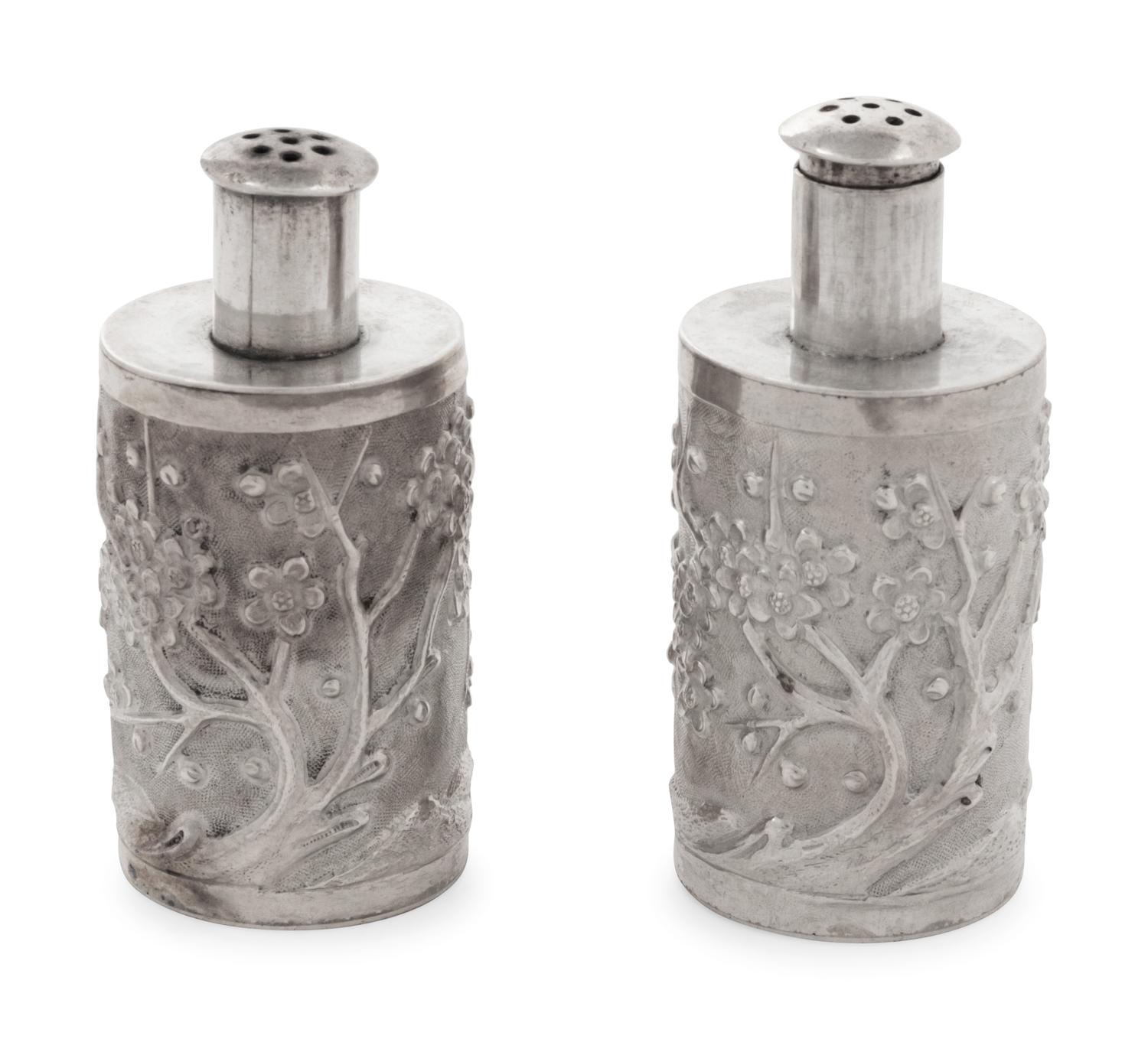 A Set of Chinese Export Silver Salt and Pepper Shakers