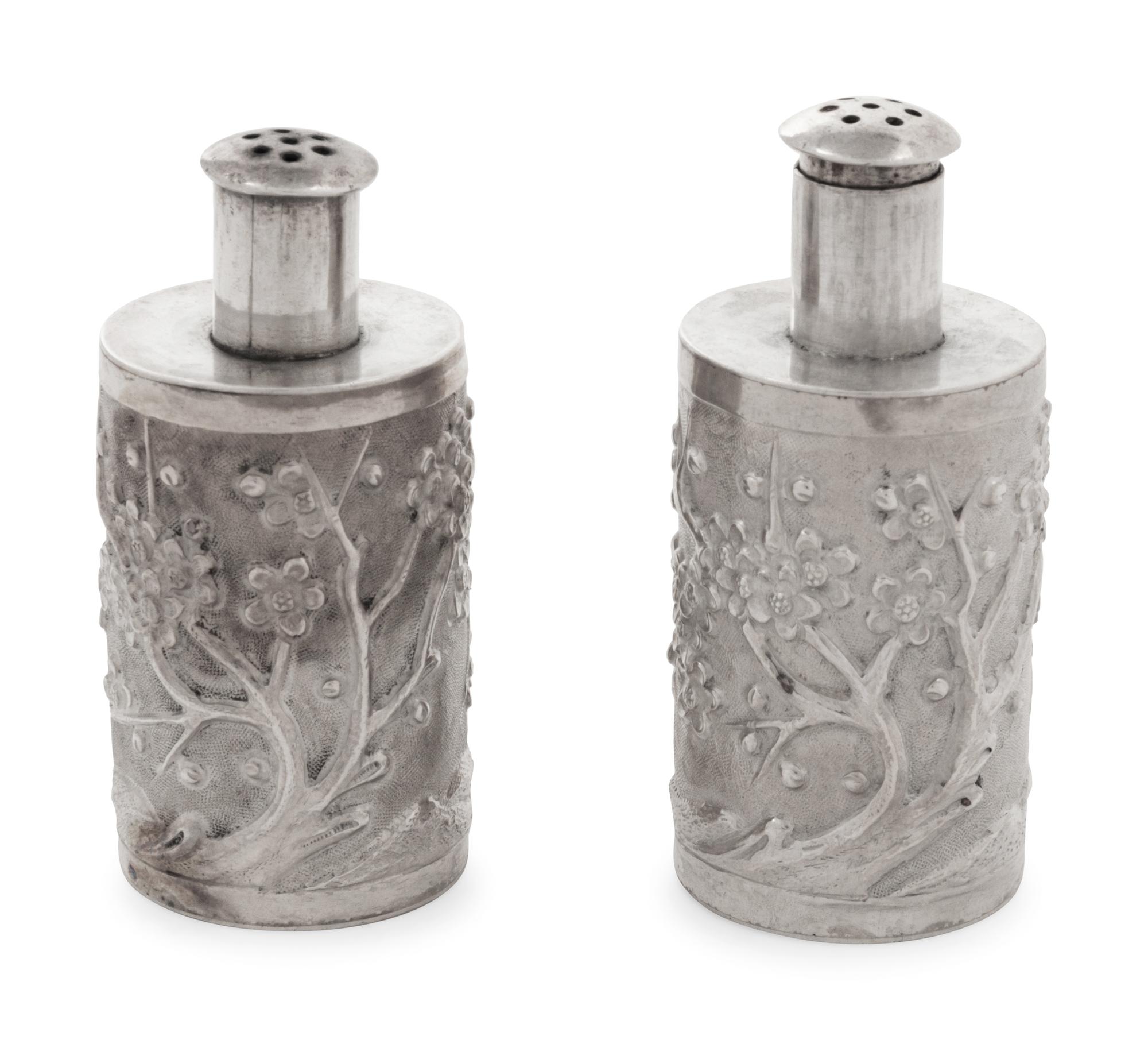 A Set of Chinese Export Silver Salt and Pepper Shakers