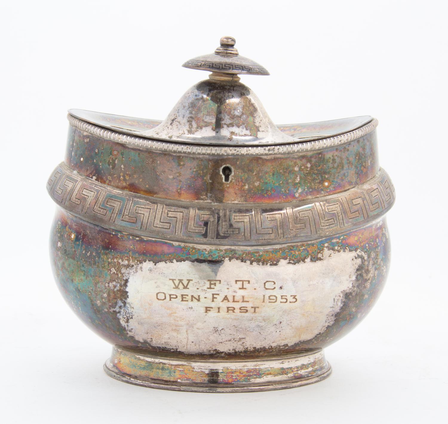 An English Silver-plate Tea Caddy Width 6 1/4 inches. — 19TH/20TH CENTURY