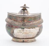 An English Silver-plate Tea Caddy Width 6 1/4 inches. — 19TH/20TH CENTURY