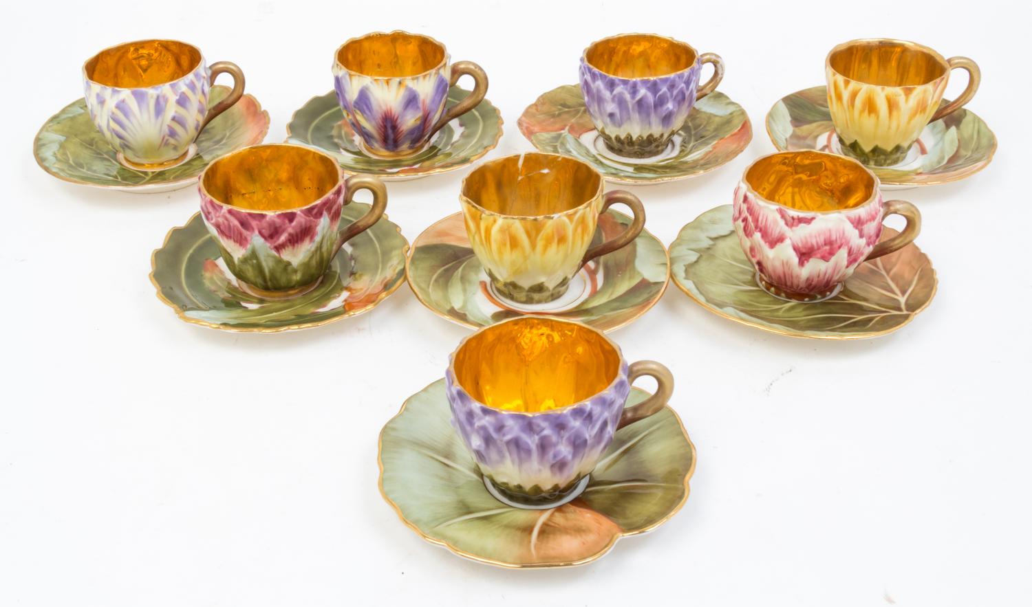 A Group of Austrian Porcelain Tea Articles Diameter 4 1/2 inches. — CARLSBAD