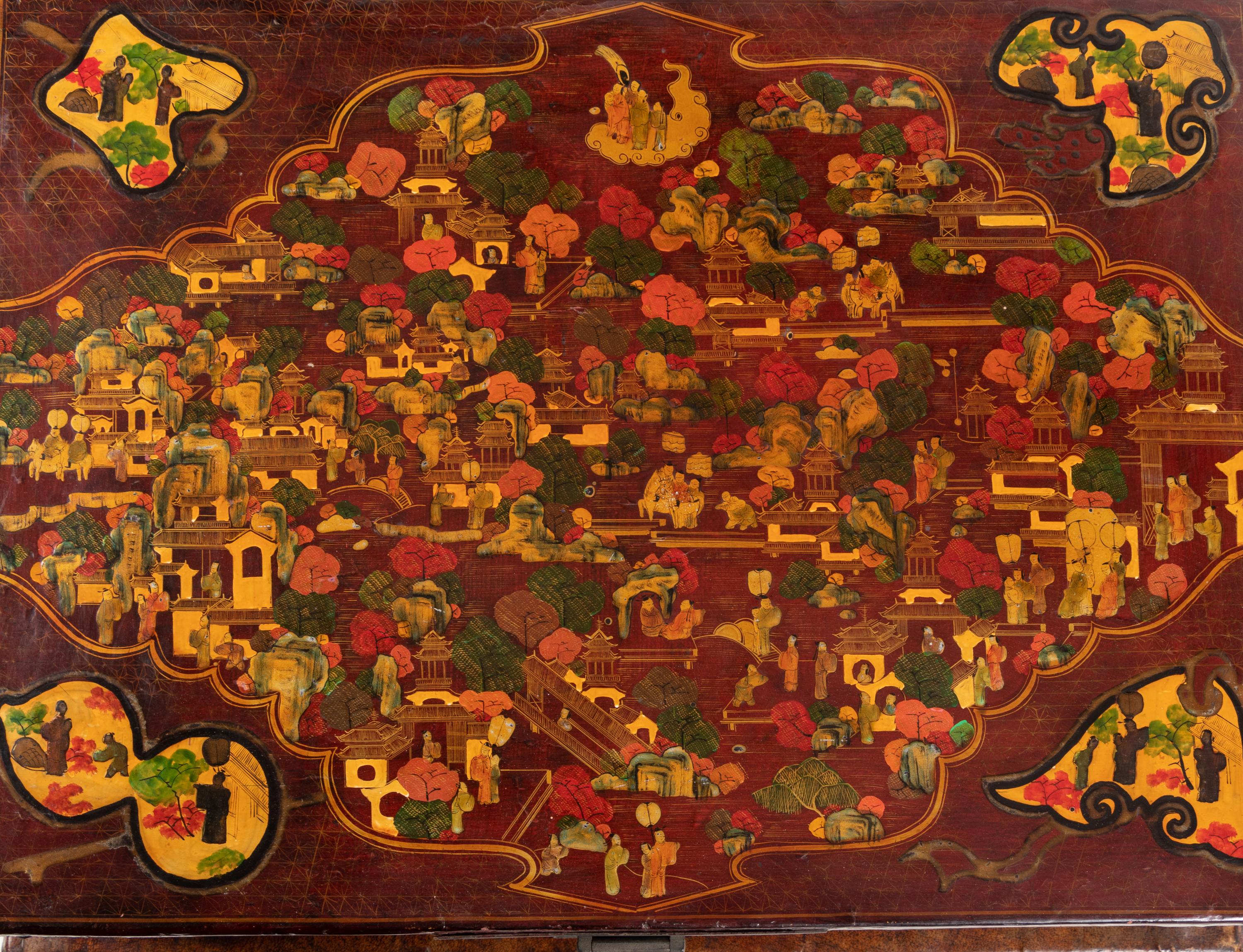 Three Chinese Export Leather-Veneered Trunks