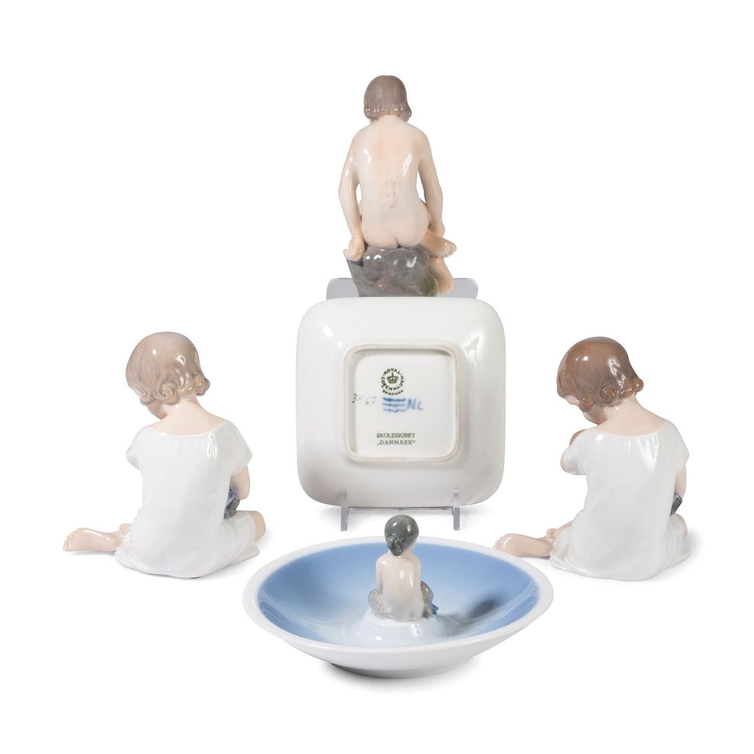 Five Royal Copenhagen Porcelain Figures and Dishes