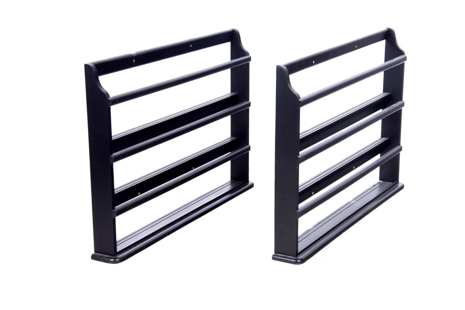 A Pair of Painted Plate Racks with a Collection of Transfer-Decorated Plates