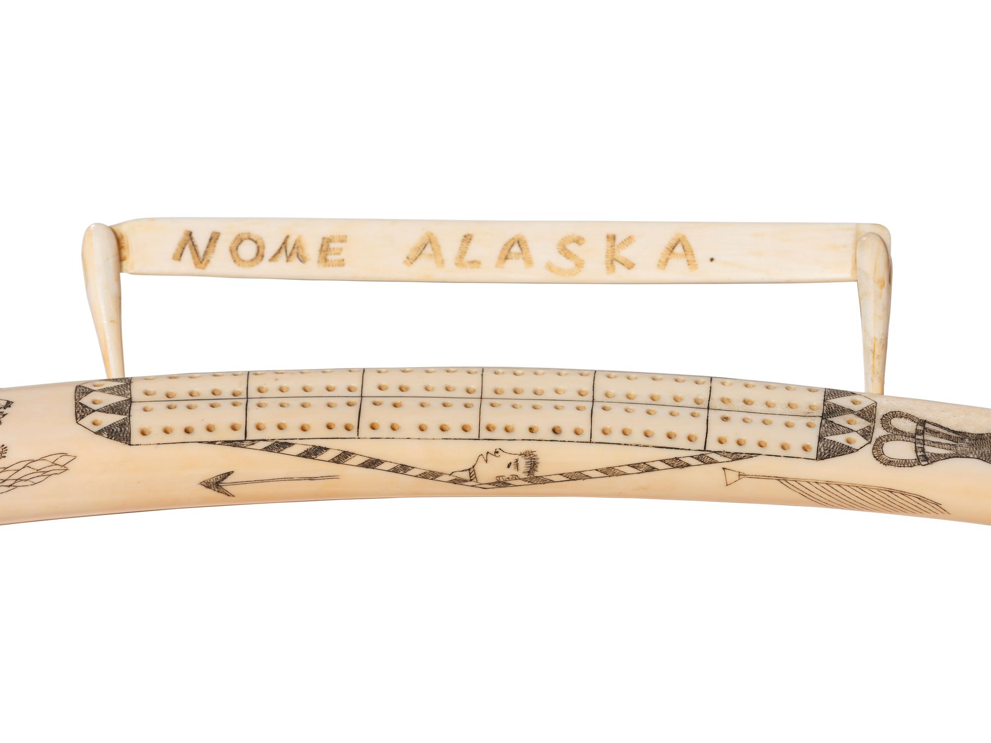 Alaskan Scrimshawed Cribbage Board