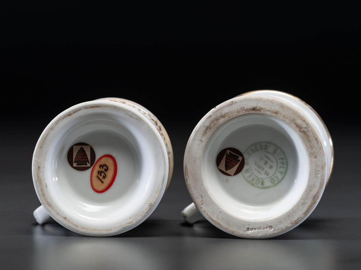 Two Tabletop Gaming Porcelain Shaving Mugs