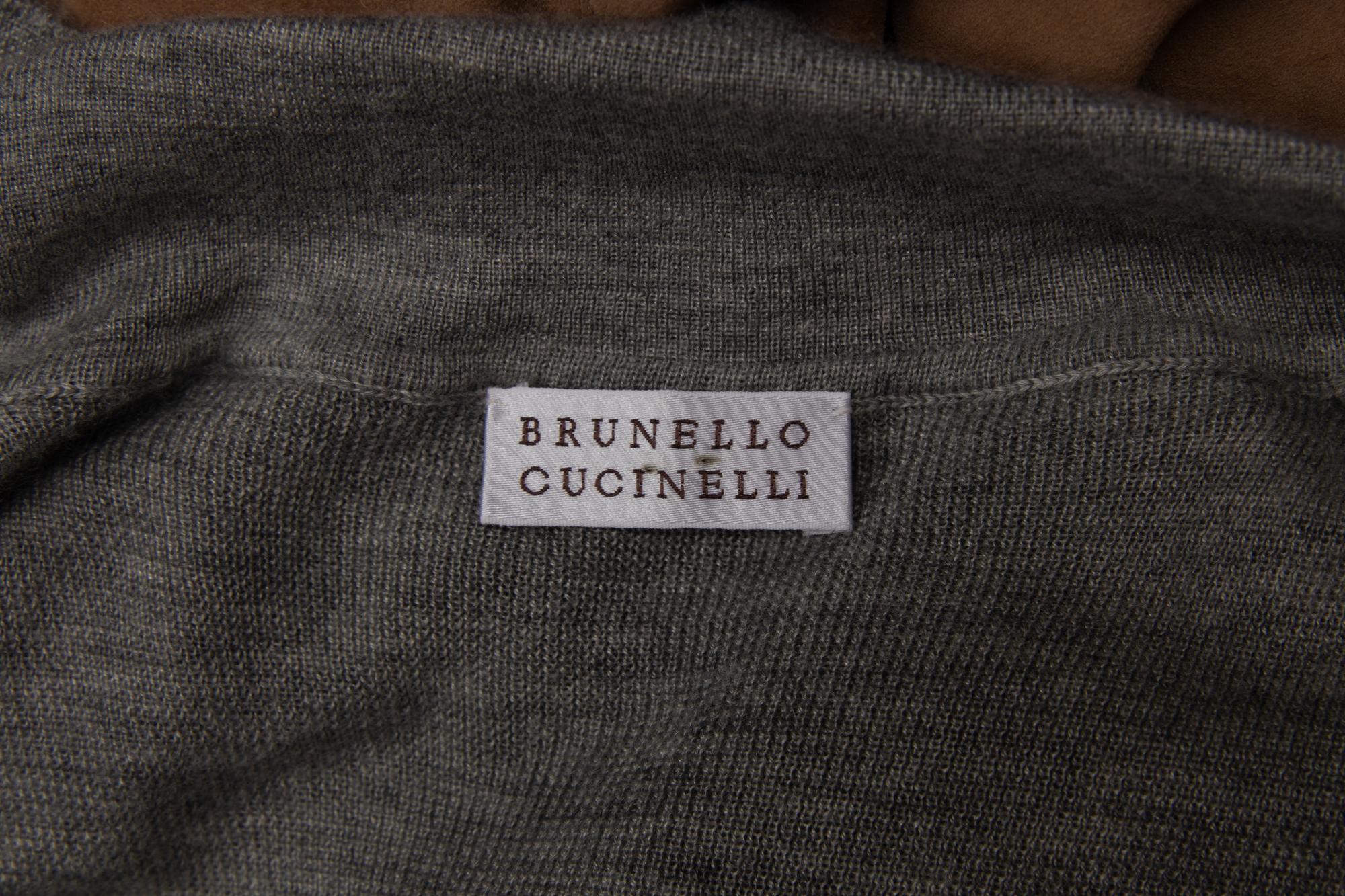 Brunello Cucinelli Knit and Suede Dress