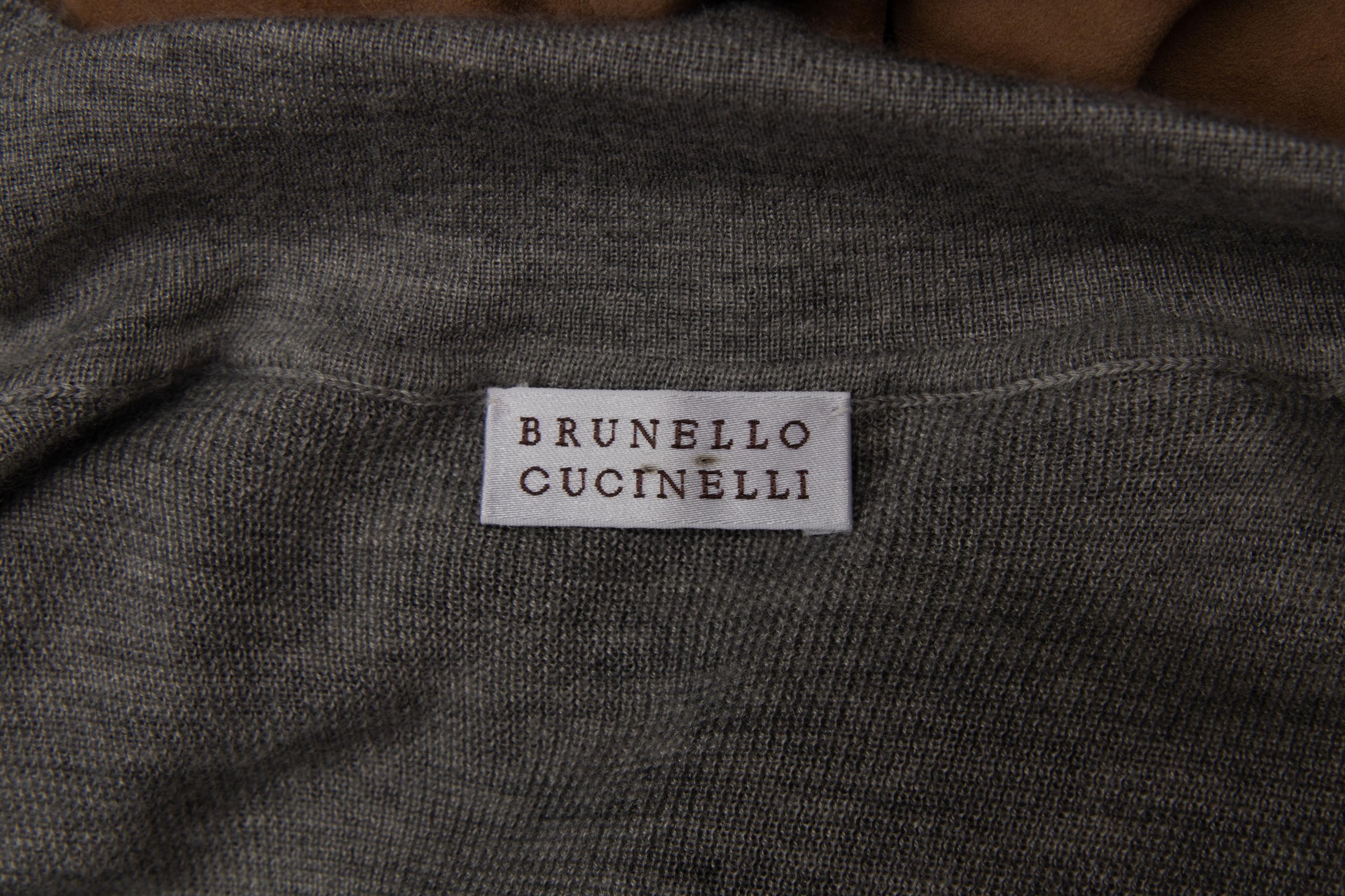 Brunello Cucinelli Knit and Suede Dress