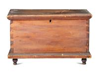 A Diminutive Country Stained Poplar Blanket Chest