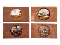 [CIVIL WAR - MAGIC LANTERN SLIDES]. An extensive collection of 250+ hand-colored glass slides featuring illustrations of Civil War campaigns, battles, and naval engagements, including: