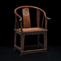 A Chinese yumu and hardwood horseshoe-back armchair 榆木硬木圈椅 Qing dynasty ?