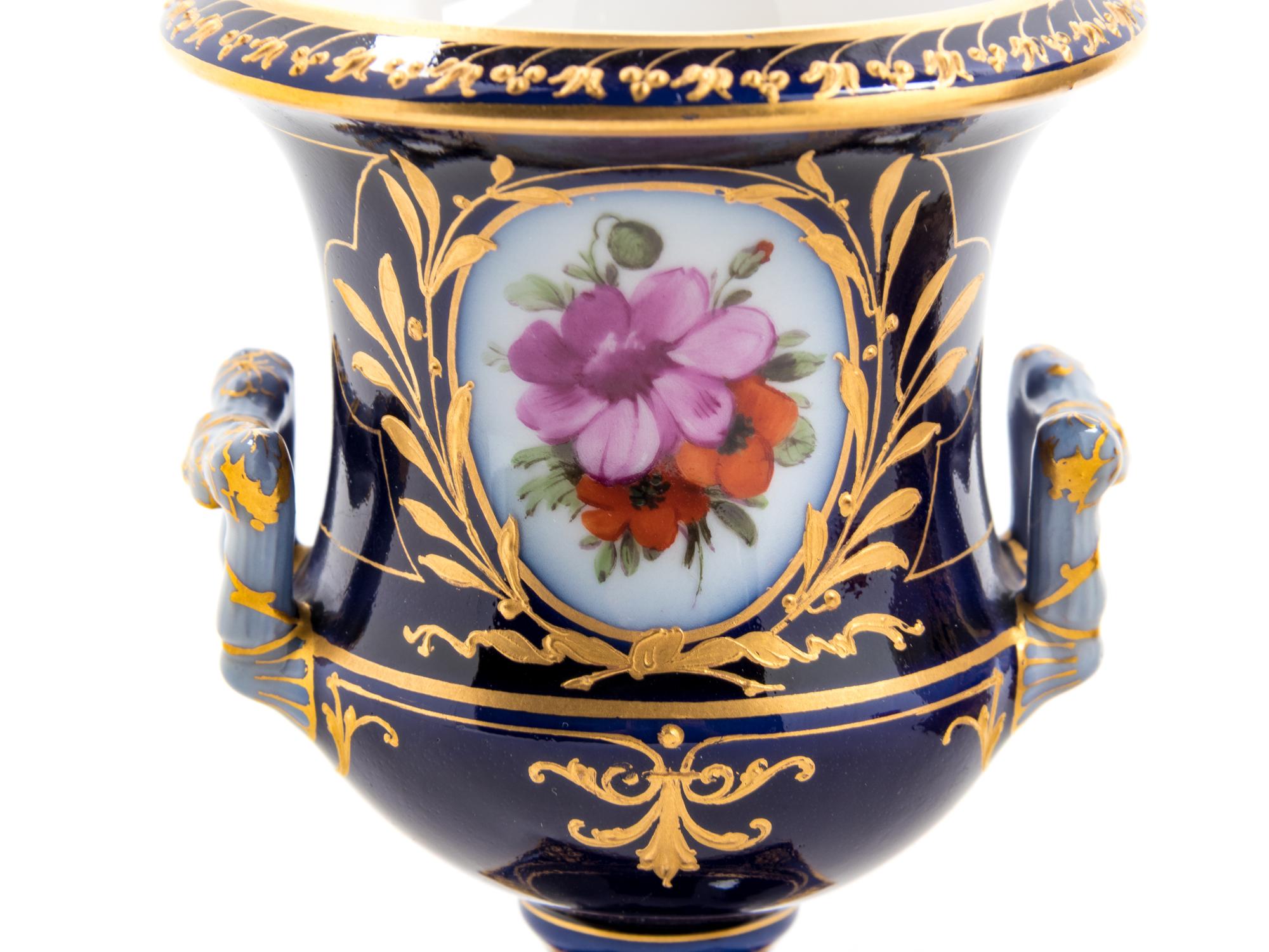 Three Sèvres Style Painted and Parcel Gilt Porcelain Articles
