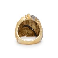HENRY DUNAY, YELLOW GOLD, PLATINUM, AND DIAMOND RING